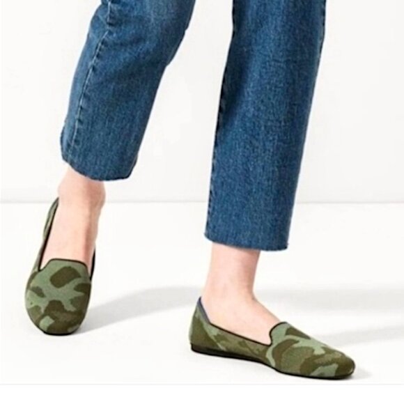 Rothys NWOT rare limited edition olive camo ballerina flats women's 7.5 US - Picture 4 of 14